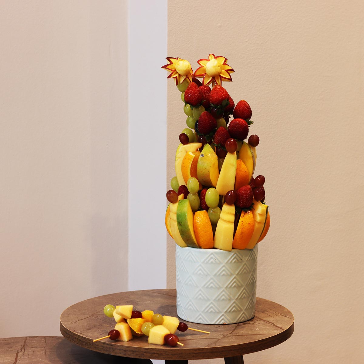 Cut Fruit Vase Arrangement
