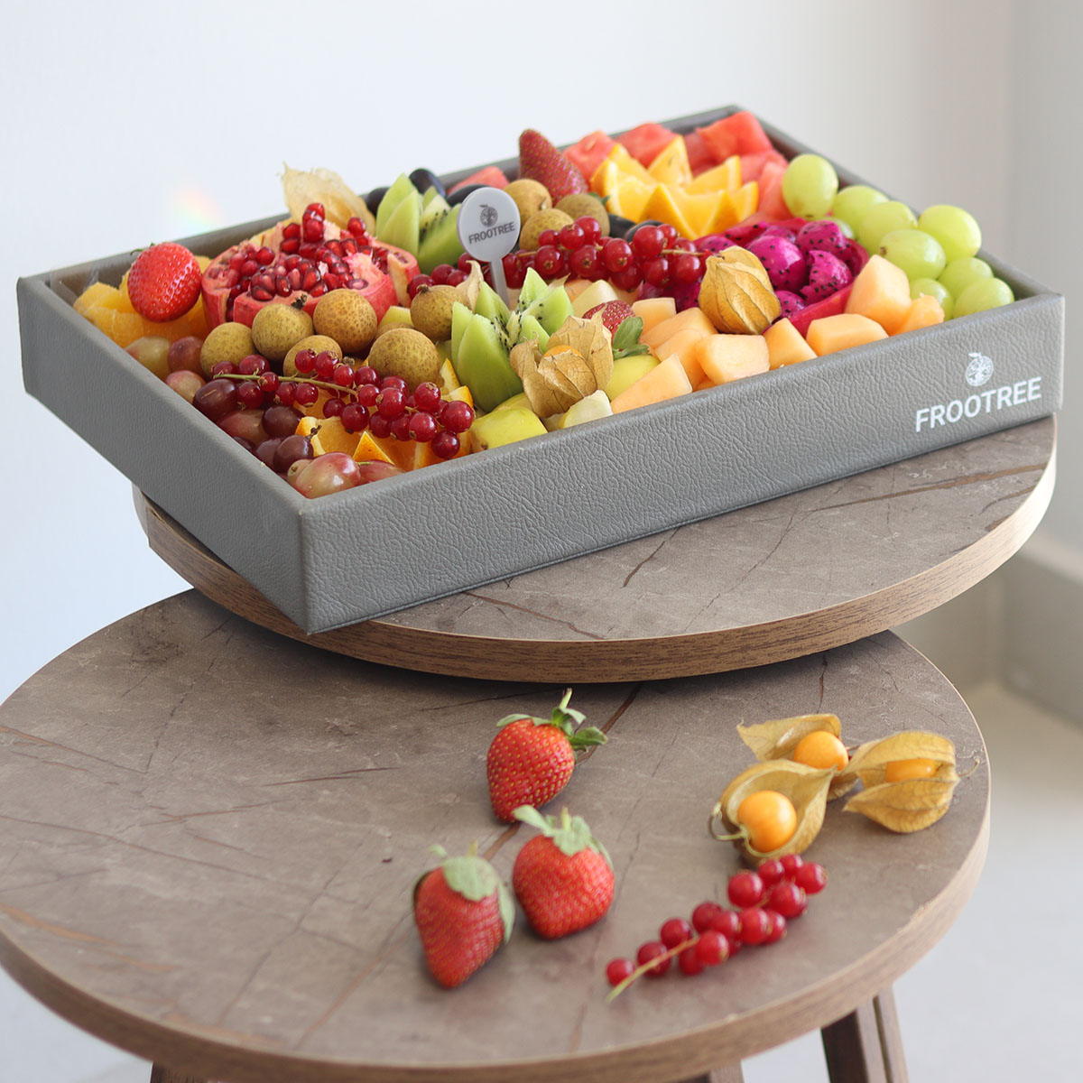 Pomegranate and Grapes Cut Fruit Tray