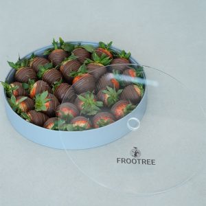 Strawberry dipped Chocolate Round Tray